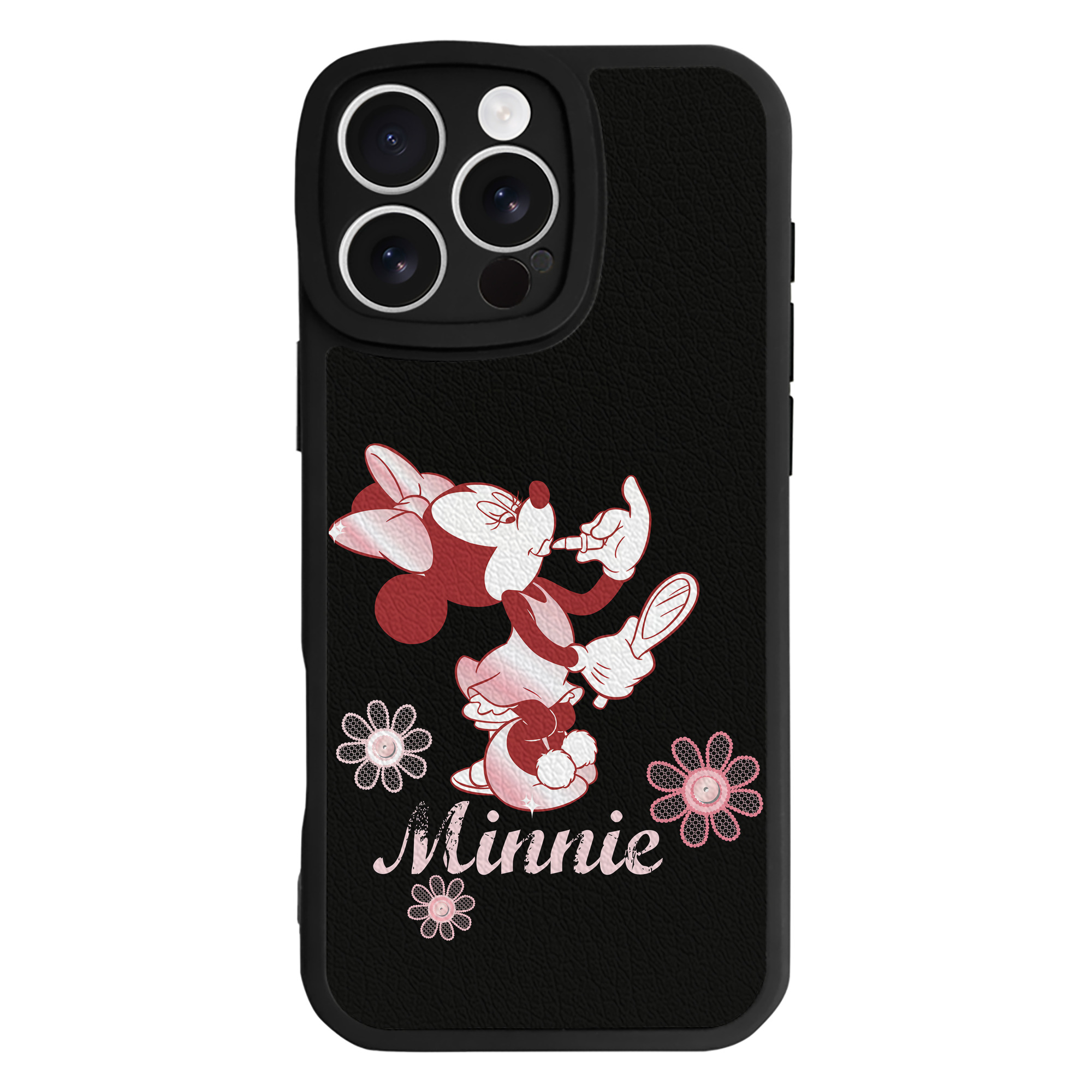 （画像用） ミッキーマウス Mickey Mouse 【iPhone 16シリーズ対応】シリコンスマホケース（レザー調） 材質：シリコン
